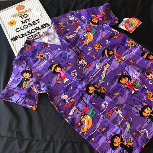 Scrub top 🎃Dora Trick-or-Treat👻 - Picture 4 of 8